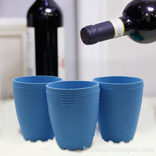 Verres de vin de silicone gratuits de BPA sur mesure